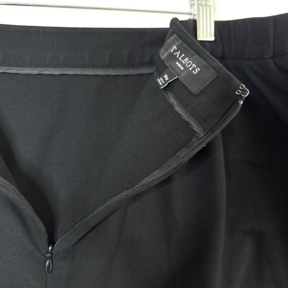 Talbots Skirt Womens 14 W 14W Black Button Front Classic Work Wear Casual - Picture 2 of 7